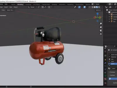 Air compressor Free low-poly 3D model