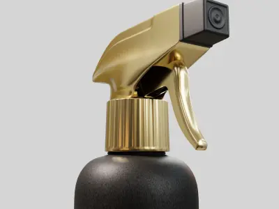 Water spray black Low-poly 3D model
