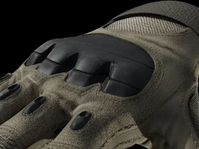 Tactical Military Gloves Low-poly 3D model