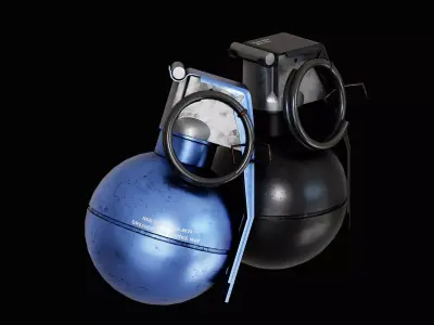 Grenade Low-poly 3D model 2