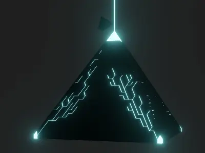 Light beam pyramids 3D model