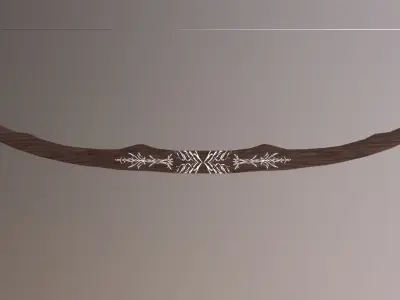 Bow with drawings in the form of waves Low-poly 3D model