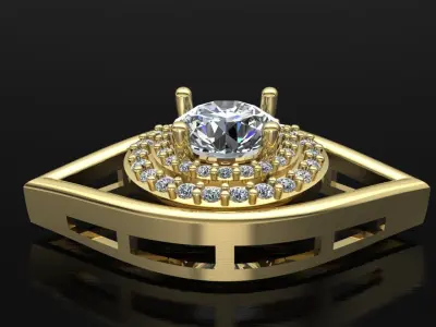 Devil Eye pendant with diamonds 3D print model