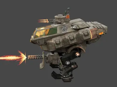 Bipedal military robot 3D model