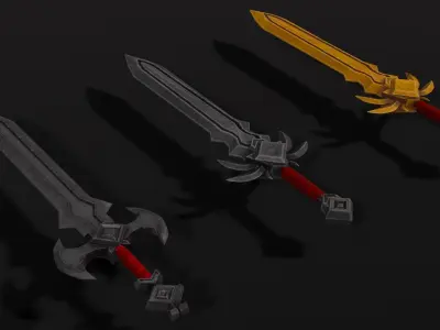  Low Poly Fantasy Sword Set Low-poly 3D model