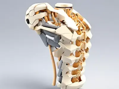 SciFi Robotic Torso and Neck Low-poly 3D model