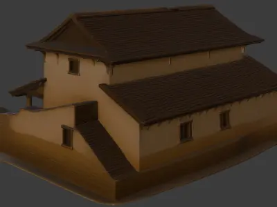 Traditional Nepalese Village House PBR Game Ready 3D Model