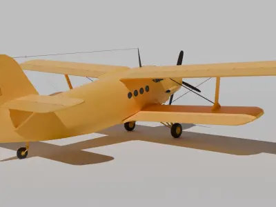 Antonov AN-2 Low-poly 3D model