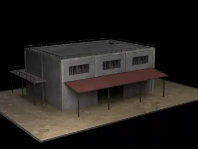 Industrial Building Low-poly 3D model buy