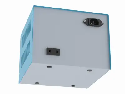 Voltage Stabilizer with Analog Meters Blue 3D model