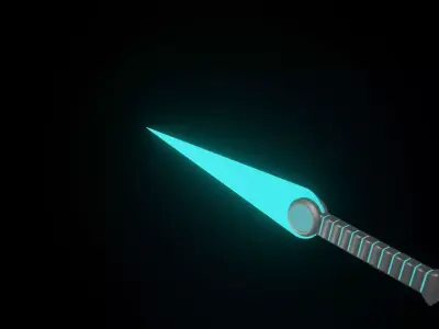 Sci-fi Circle Short Sword Model B-2 3D model