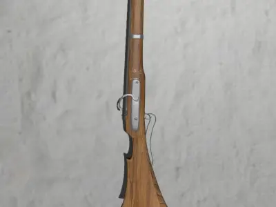 Matchlock musket or arquebus Free 3D model
