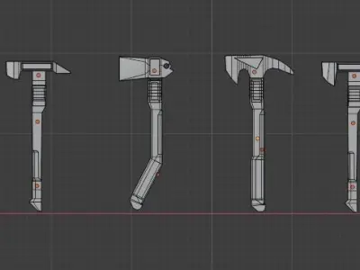  Axes sci-fi Low poly Free low-poly 3D model