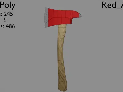 Firefighter Axe Free low-poly 3D model purchase