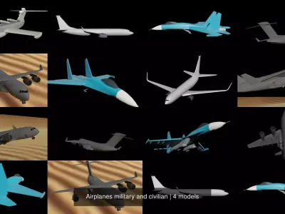 Airplanes military and civilian 3D Model Collection