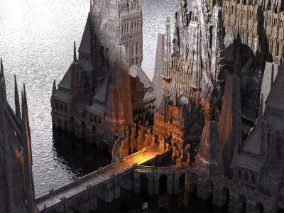 Dukes Dark Castle Tower Capital 3D model