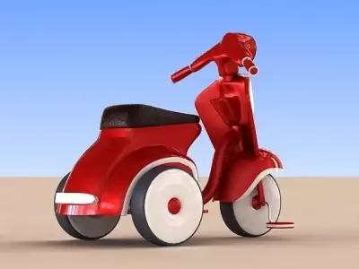 Kid Red Bicycle  3D model