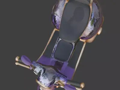 Stylized Chibi Jeweled Mosaic Scooter Low-poly 3D model