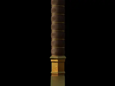 Dwarven golden greatsword Low-poly 3D model