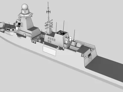 FFG Bergamini FREMM class Low-poly 3D model