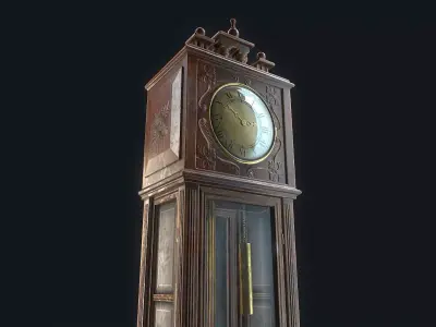 Antique Floor Clock  Low-poly 3D model