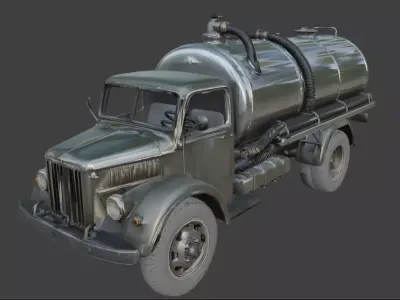 WWII Water Van 3D  Low-poly 3D model