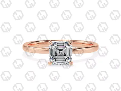 Ring 151 Asscher shape with hidden signature diamond both side 3D print model