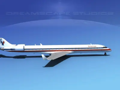 Bombardier CRJ900 American Airlines 3D model
