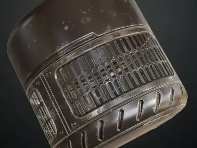 Grungy Industrial Vent Metal Plate PBR Seamless Texture