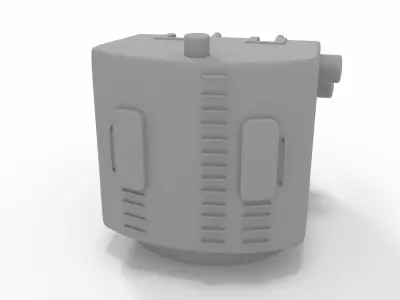 5 Inch US Navy gun 3D Model 3D model