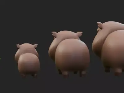 Cute Capybara  Low-poly 3D model