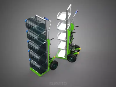 ELECTRIC MOTOR WATER BOTTLE GALLON JUG HANDTRUCK CART TROLLEY 2 3D model