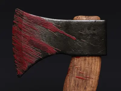 Bloody Axe Low-poly 3D model