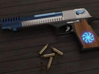 Handgun Morningstar Low-poly 3D model