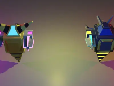 Flying bee drone for war Free low-poly 3D model