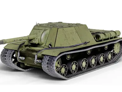 ISU 152 Tank Low-poly 3D model