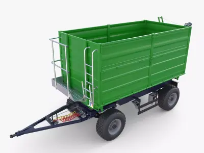 Agro trailer V1 Low-poly 3D model