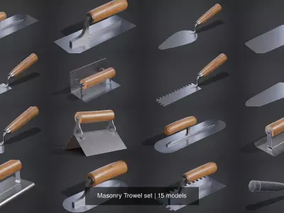 Masonry Trowel set 3D Model Pack