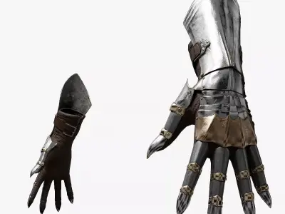  Female Knight Hand Armor MidPoly 3D model