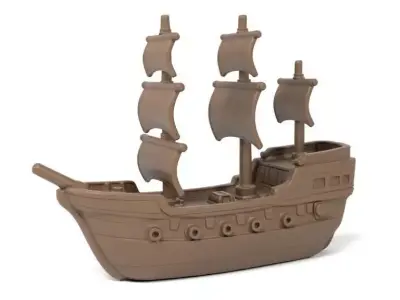 Toy frigate 3D print model