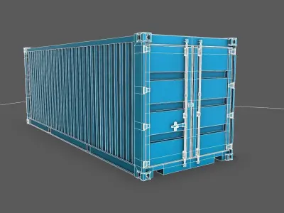 Container Real-Time Low-poly 3D model