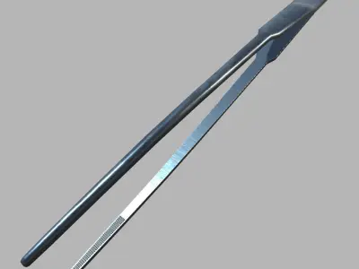 Tweezers pair of stainless steel tongs Low-poly 3D model