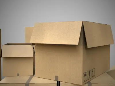 The collection is a low-poly 3D model pallet with boxes Low-poly 3D model