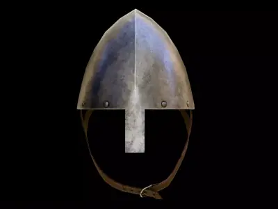 11th Century Norman Nasal Helmet- Medieval Low-poly 3D model