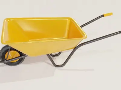 wheelbarrow garden tool Low-poly 3D model