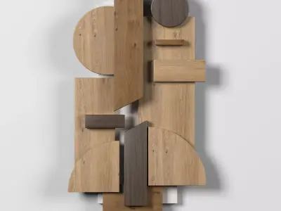 Wall shapes Decoration - Wood - 35x60 - Collection - Part 4 3D model