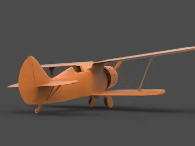 Polikarpov-153 vintage biplane 3D print model