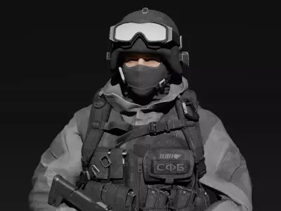 Game Ready Fireteam member - Low Poly Basic Military Operator Low-poly 3D model