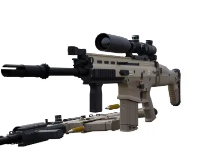 Ultra Realistic Tactical Sniper Rifle Model Game Ready Weapon Low-poly 3D model
