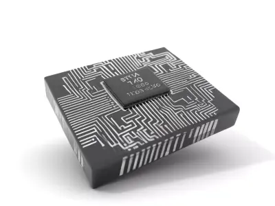 Circuit Chip Metallic model pack Low-poly 3D model